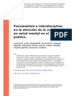 Santimaria, Larisa, Melamedoff, Dani (... ) (2016) - Psicoanálisis e Interdisciplina en La Atención de La Urgencia en Salud Mental en El (... )