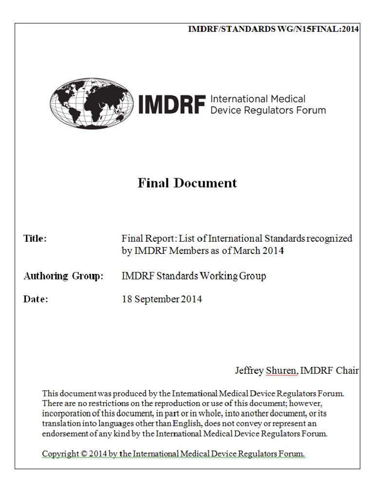 Imdrf Proc 141121 Information Standards PDF Medical Device