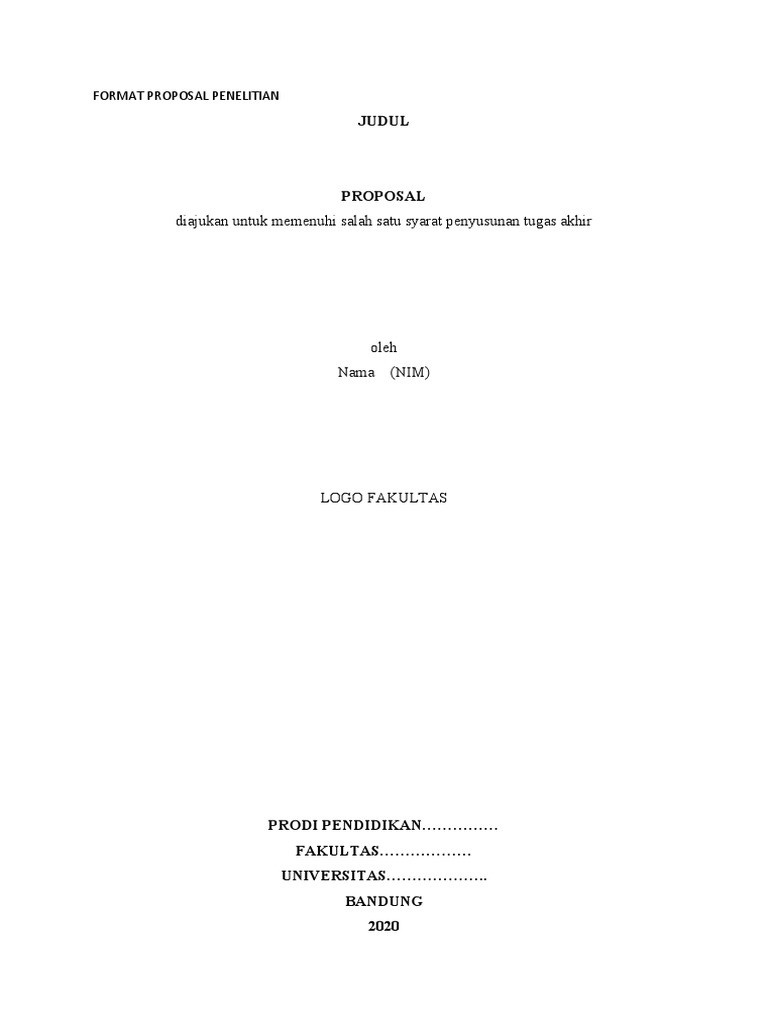 Format Proposal Penelitian | PDF