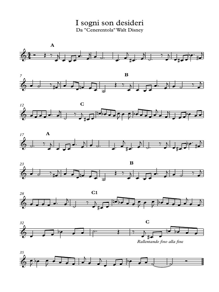 I Sogni Son Desideri Spartito PDF