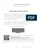 Certificado Alumno Regular