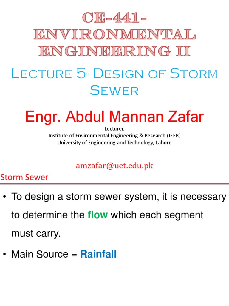 Storm Sewer Design in Environmental Engineering | PDF | Storm Drain ...