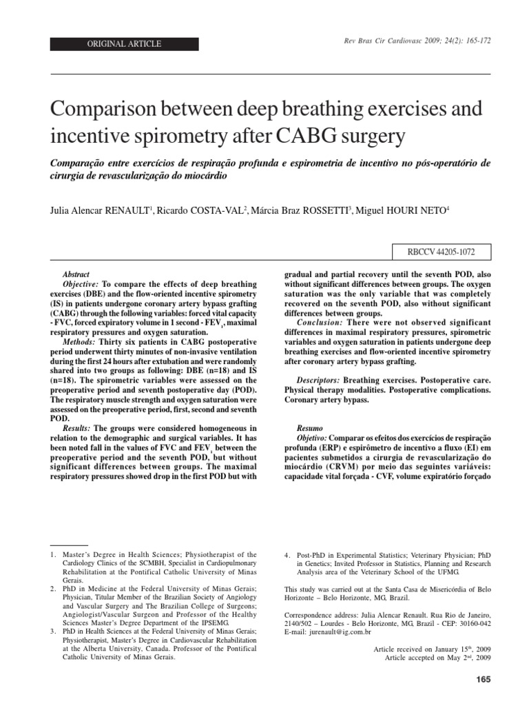Article Incentive Spirometry PDF Respiratory System Coronary