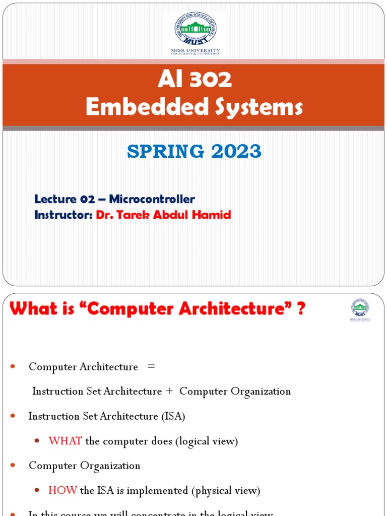 Lecture 02 - Microcontroller | PDF | Central Processing Unit ... image.