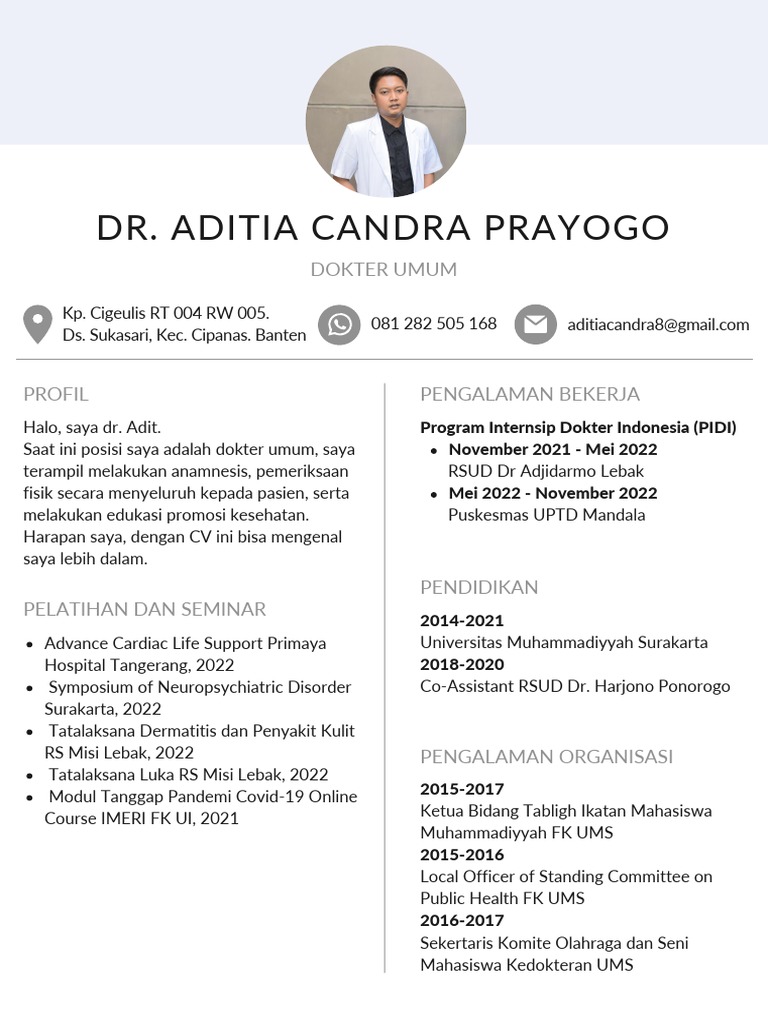 Profil Dokter Umum Dr. Aditia Candra | PDF