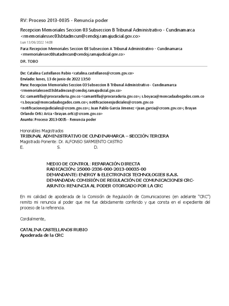 Renuncia Dra Catalina Castellanos CRC 2022 PDF