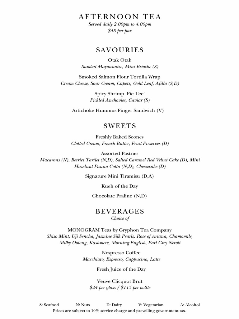 QSL High Tea Menu PDF