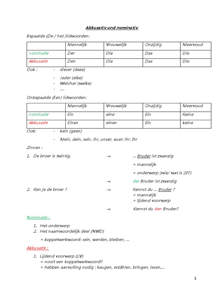 Akkusativ Und Nominativ | PDF