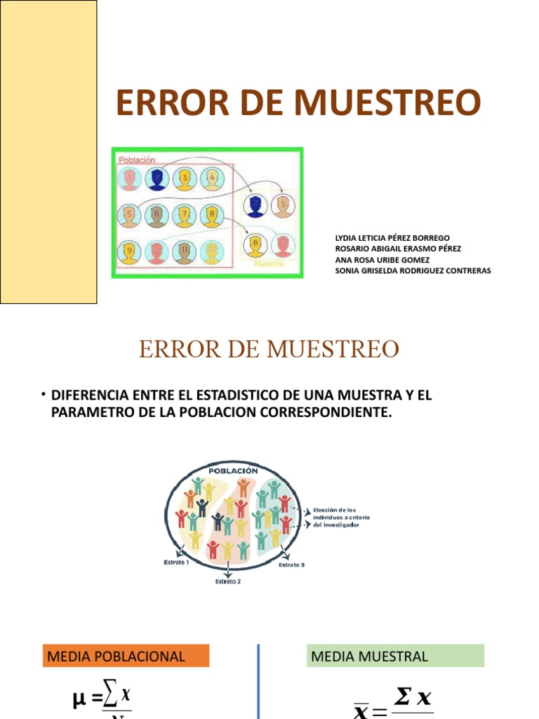 Error de muestreo y cálculo de medias | PDF | Muestreo (Estadísticas ...