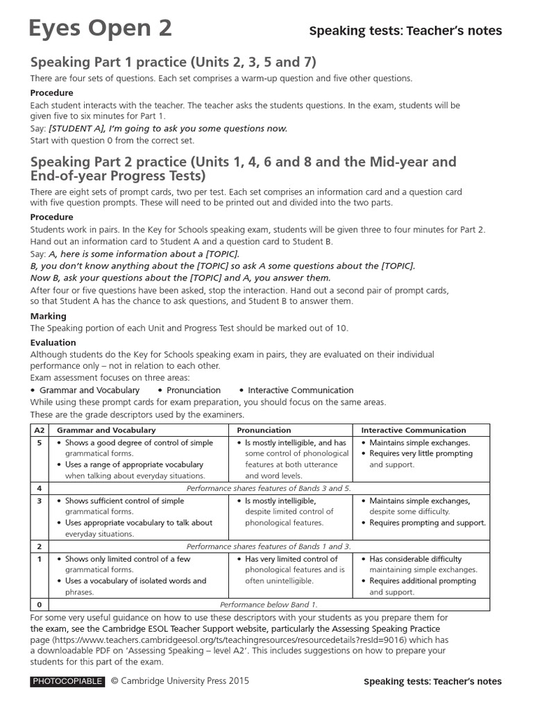 Speaking Test | PDF | Grammar | Vocabulary