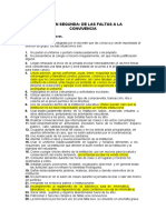 Faltas A La Convivencia y Sanciones A Las Faltas