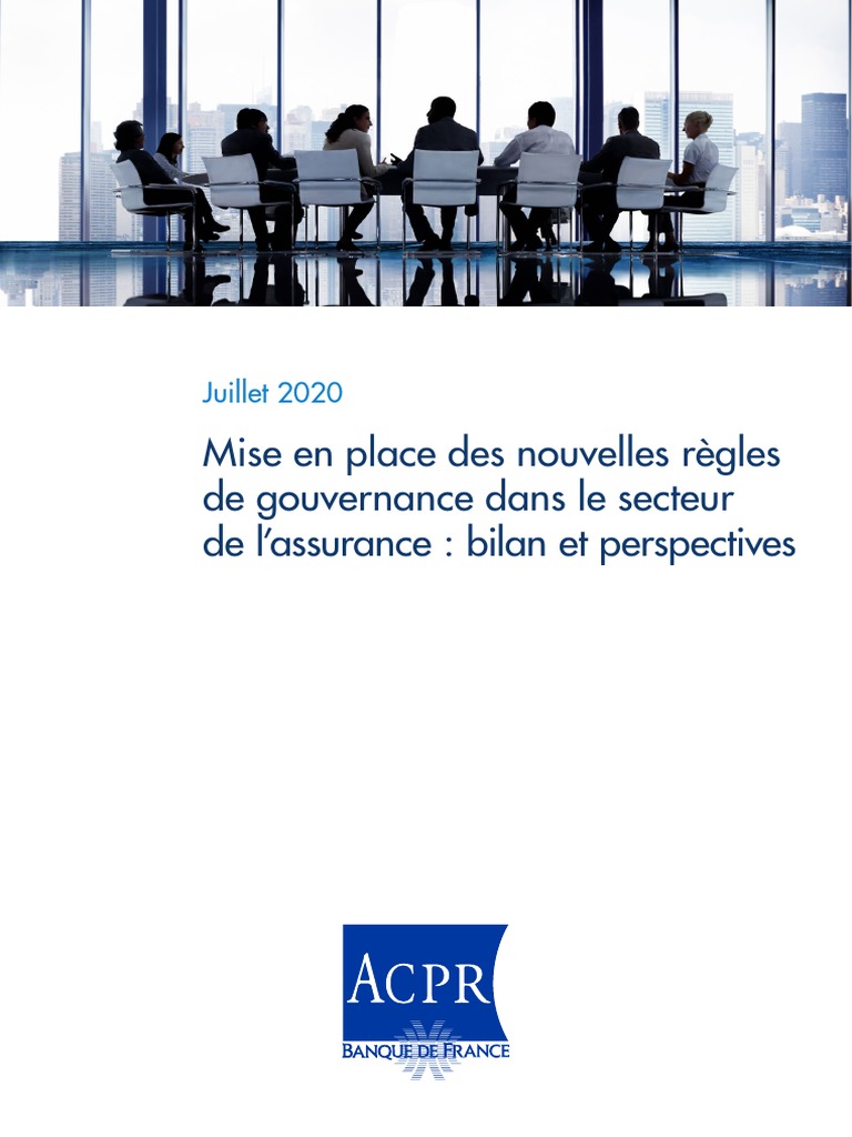 Bilan des nouvelles règles de gouvernance ACPR | PDF | Assurance ...