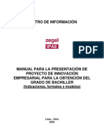 T Manual para La Presentación de Proyectos de Innovación Empresarial - Negocios - Bachiller