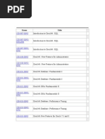 Oracle Course List