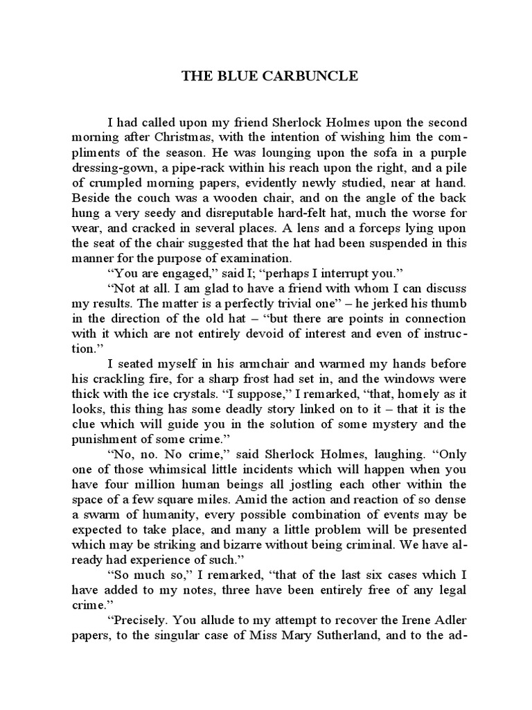 Blue Carbuncle 2 PDF Sherlock Holmes Dr. Watson