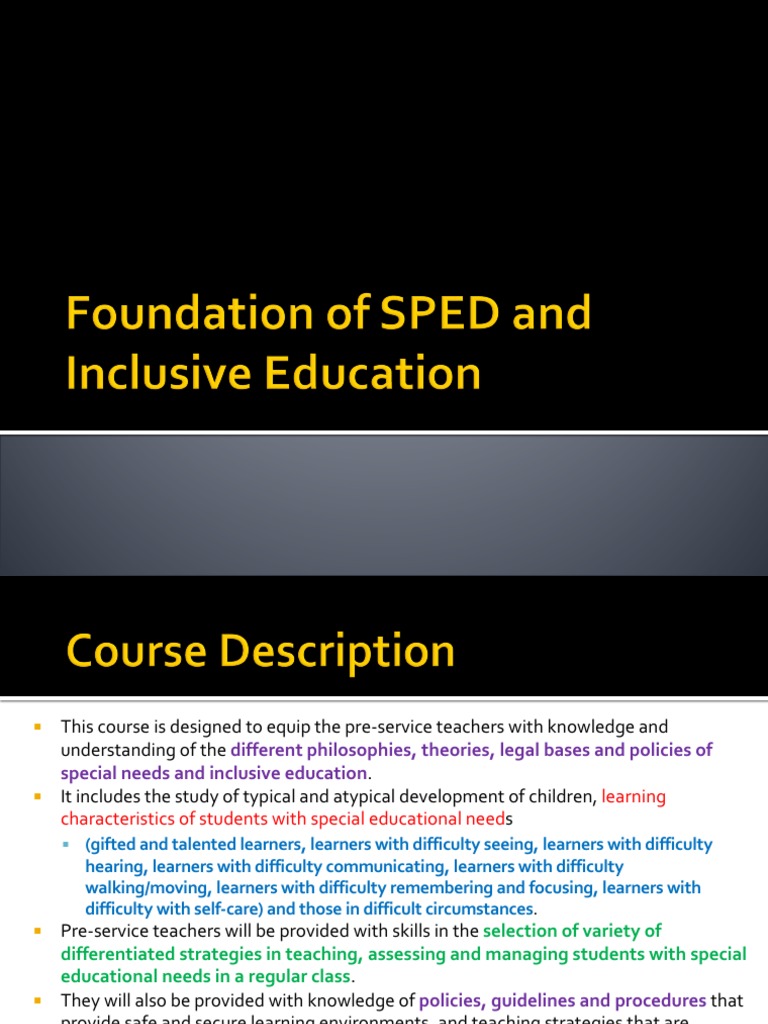 Intro To Sped Summary Lecture | PDF | Special Education | Inclusion ...
