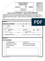 Election Integrity Violation Report Against Ross Miller