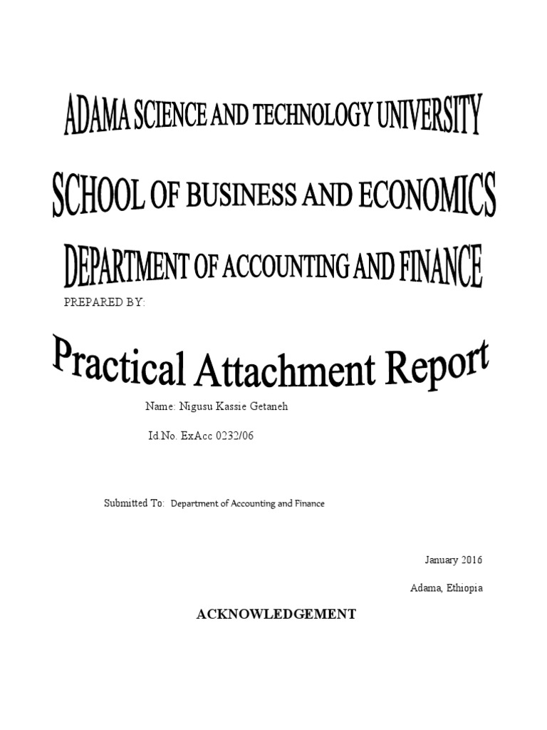 ERCA Adama Branch Practical Attachment Report | PDF | Taxes | Customs