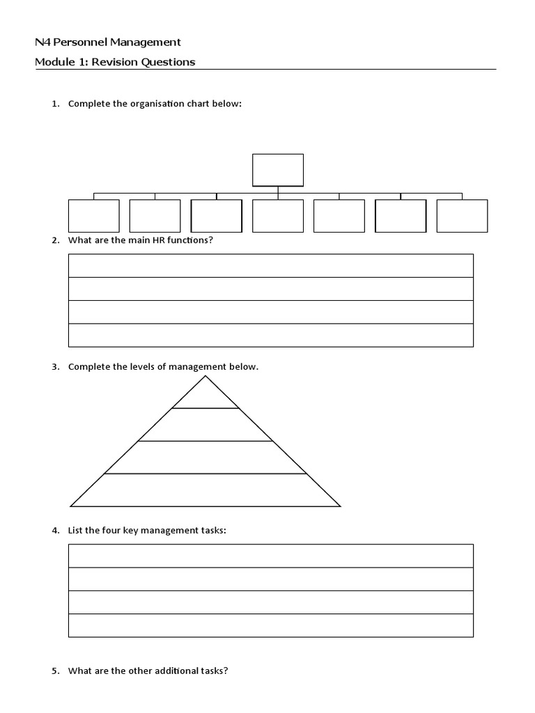 N4 Personnel Management Module 1 Revision | PDF