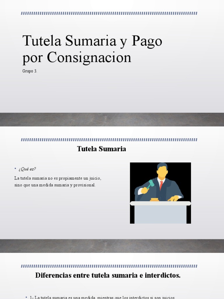 Tutela Sumaria y Pago por Consignación | PDF | Pagos | Justicia