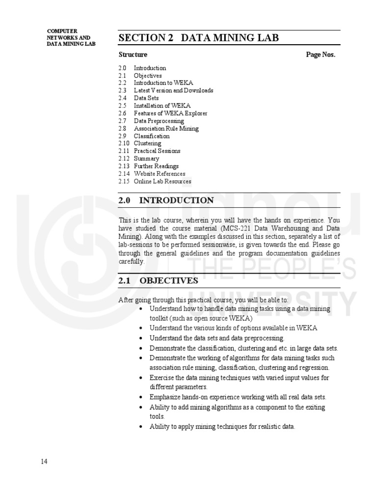 MCSL223 Section 2 Data Mining Lab PDF Comma Separated Values