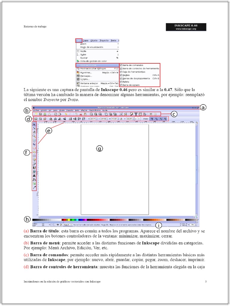 Entorno y Herramientas de Inkscape | PDF