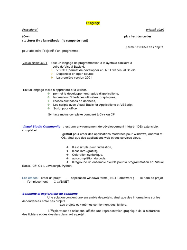 COUR | PDF | De base | Environnement de développement