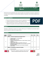 F-SGC-15 - Descriptor - Procedimientos de Operación y Mantención de Los Equipos Mineros