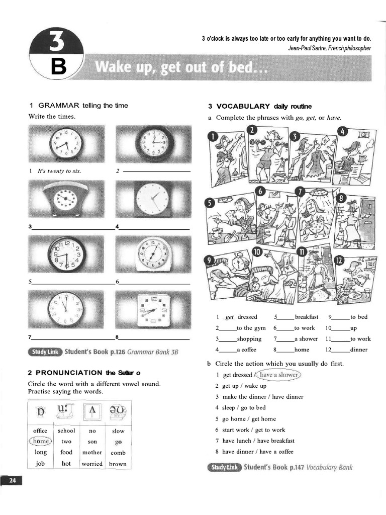 Daily Routine Telling The Time Pdf