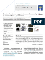 Evaluation of Crumb Rubber As Aggregate For Automated Manufacturing of Rubberized Long Hollow Blocks and Bricks