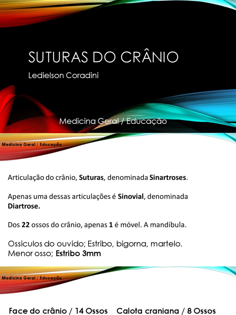 Aula De Suturas Do Crânio Pdf Crânio Morfologia Biologia