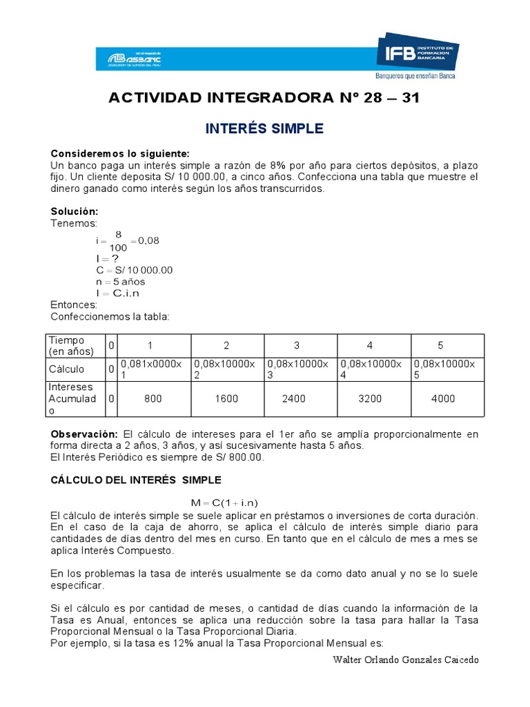 Actividad Integradora | PDF | Interés | Crédito