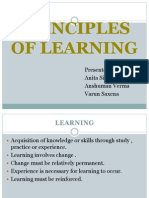 Principles of Learning: Presented By, Anita Singh Anshuman Verma Varun Saxena