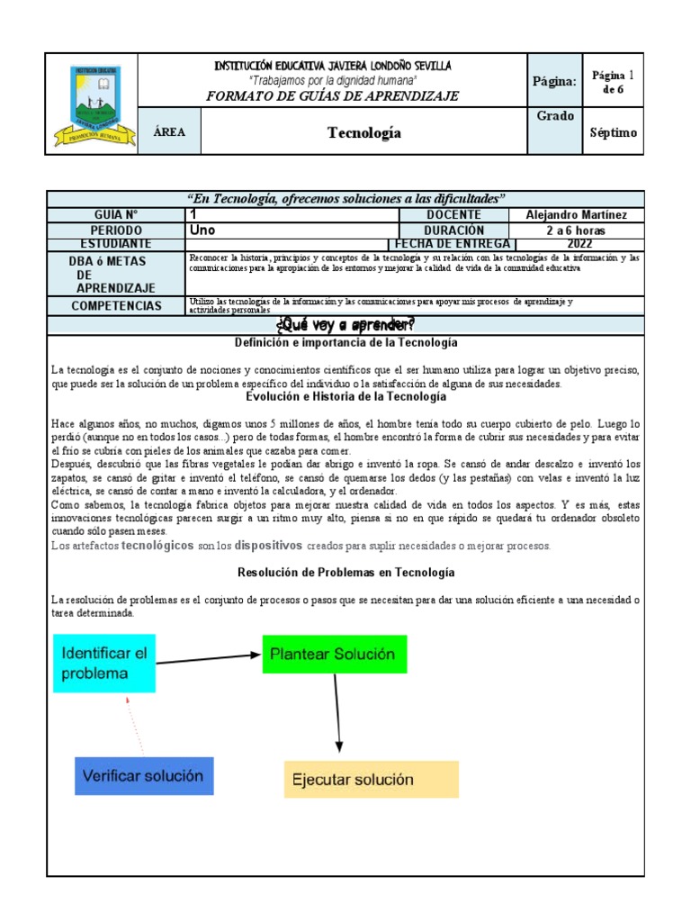 Guía de Aprendizaje: Tecnología 7° | PDF | Hardware de la computadora ...