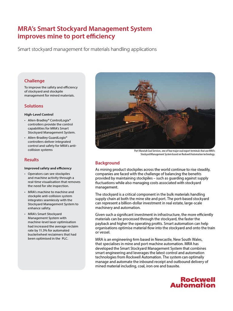 Rockwell Automation Showcase MRA's Smart Stockyard Management System