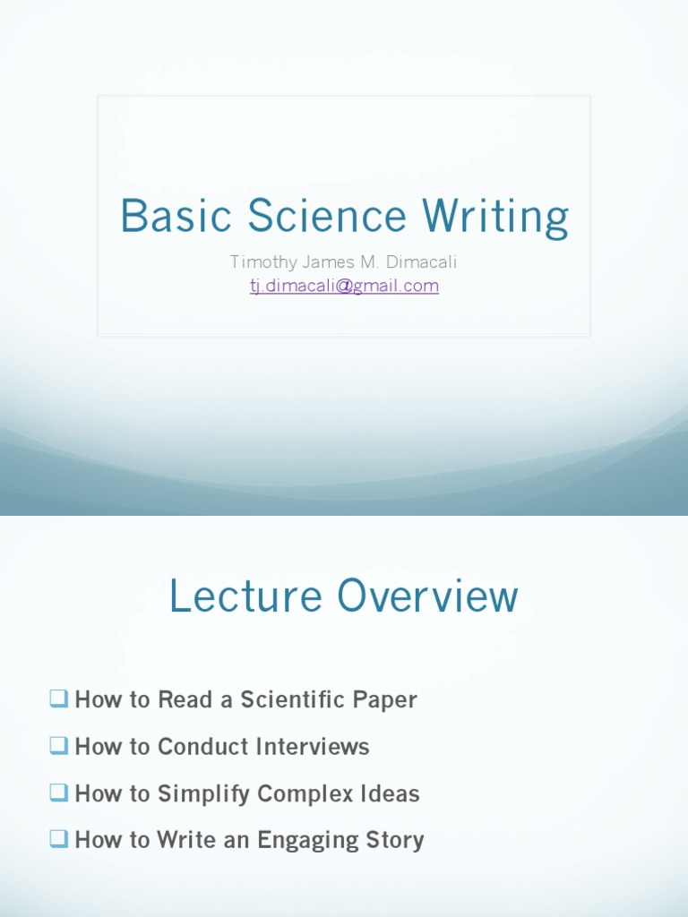 Introduction To Basic Science Writing NSPC | PDF | Analogy | Science