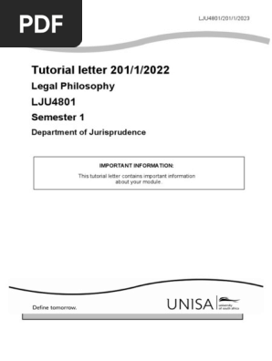 Tutorial Letter 201 LJU4801