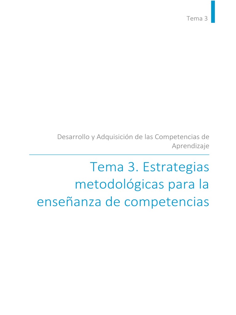 Tema 3. Estrategias Metodológicas para La Enseñanza de Competencias ...