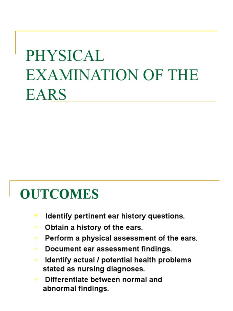 Ear Assessment 4 PDF Ear Nervous System