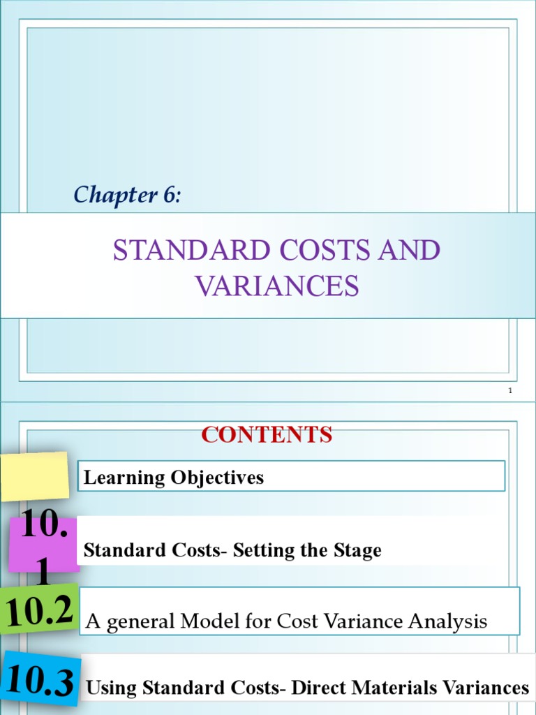 Chapter 006 Standard Costs Variances PDF Labour Economics Variance