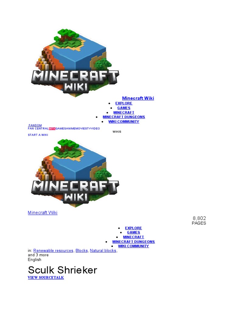 Update Game Block, Minecraft Wiki