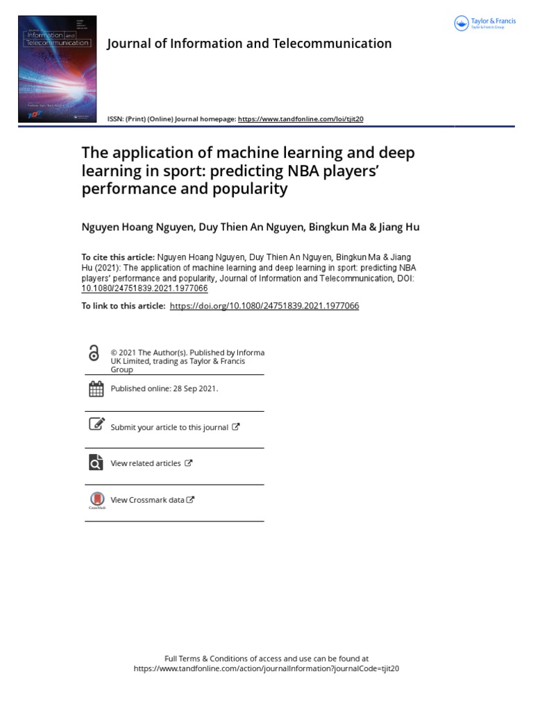 The Application of Machine Learning and Deep Learn | PDF | Support ...