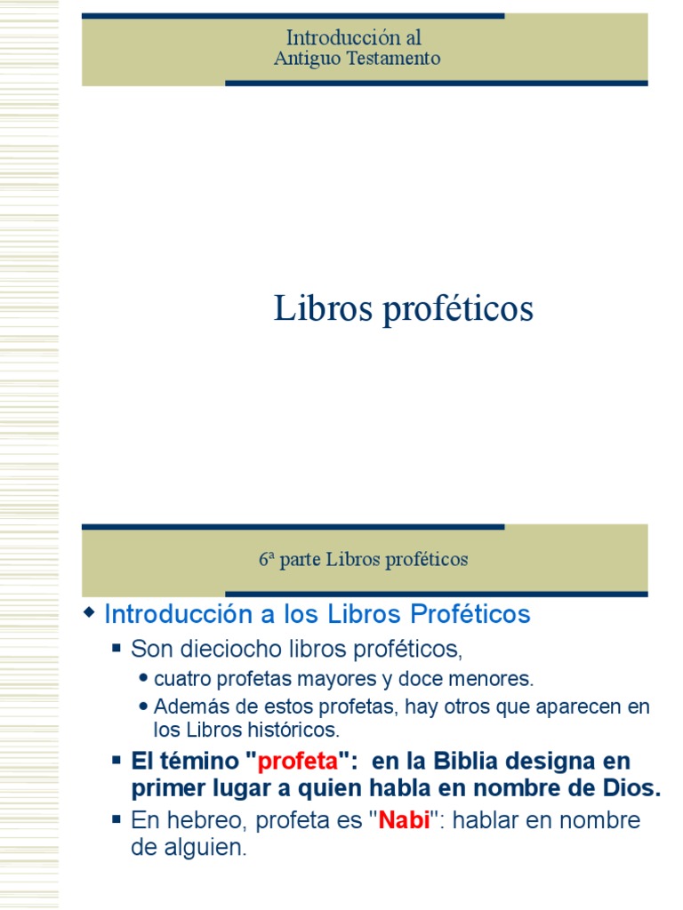 Libros Proféticos del Antiguo Testamento | PDF | Daniel (figura bíblica ...