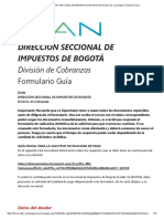 DIRECCIÓN SECCIONAL DE IMPUESTOS DE BOGOTÁ División de Cobranzas Formulario Guía