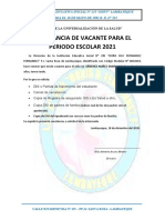 Constancia de Vacante Tarde 235 Inicial