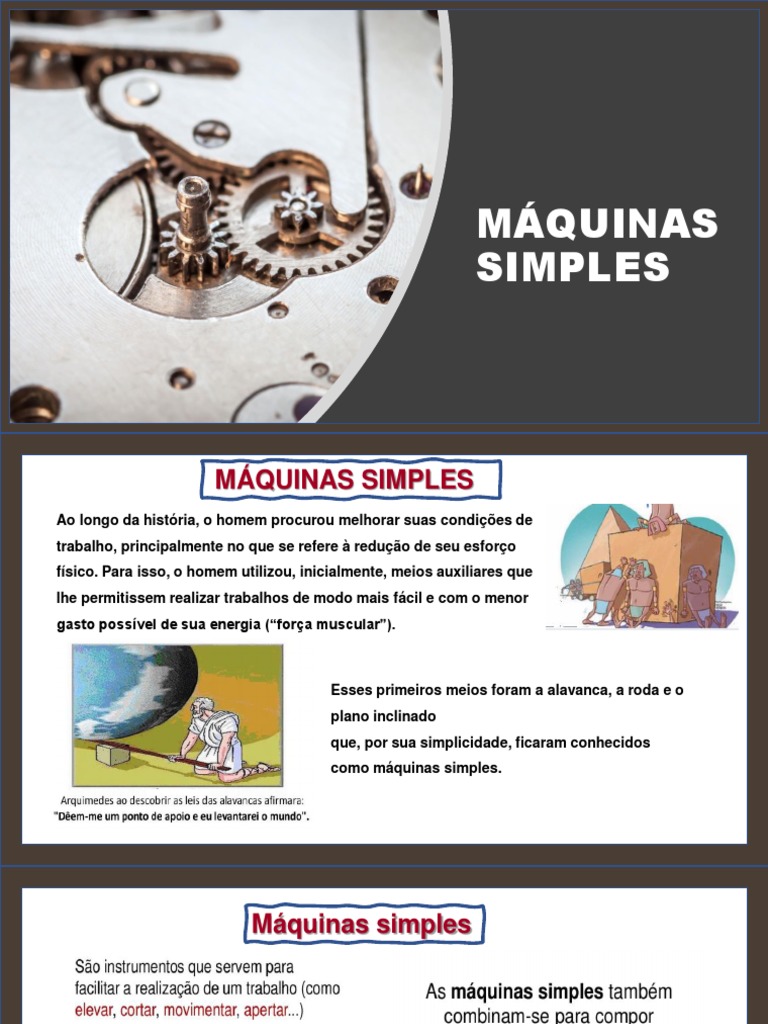 Máquinas Simples Pdf Parafuso Força
