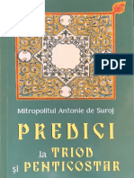 Mitropolitul Antonie de Suroj, Predici La Triod Și Penticostar, Ed. Egumenița, 2020, Pp. 145-150.