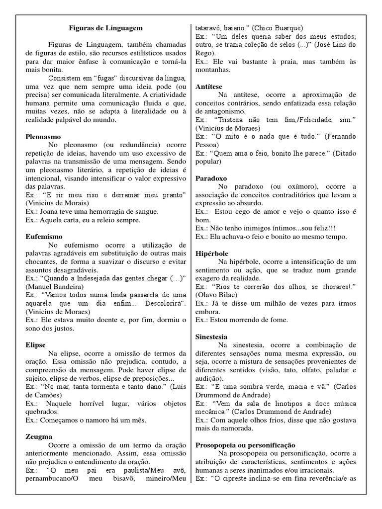 Figuras de Linguagem | PDF | Amor | Linguística