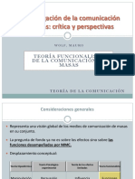 La Investigación de La Comunicación de Masas - Teoría Funcionalista de La Comunicación de Masas