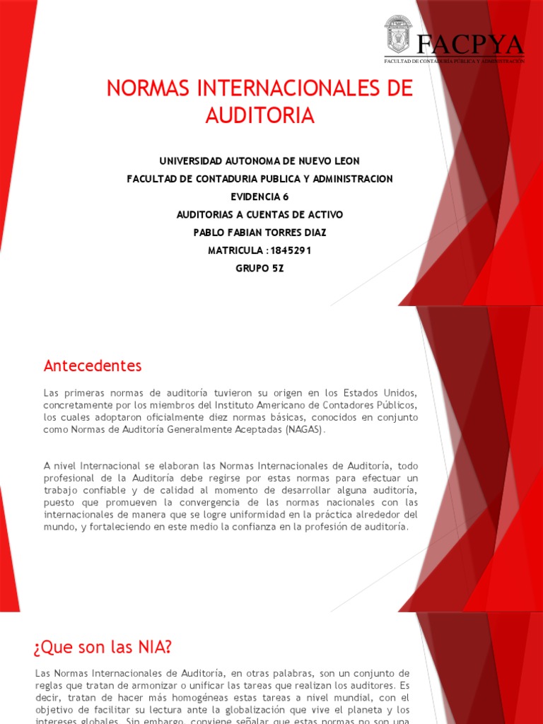 Normas Internacionales de Auditoría NIA | PDF | Contralor | Auditoría